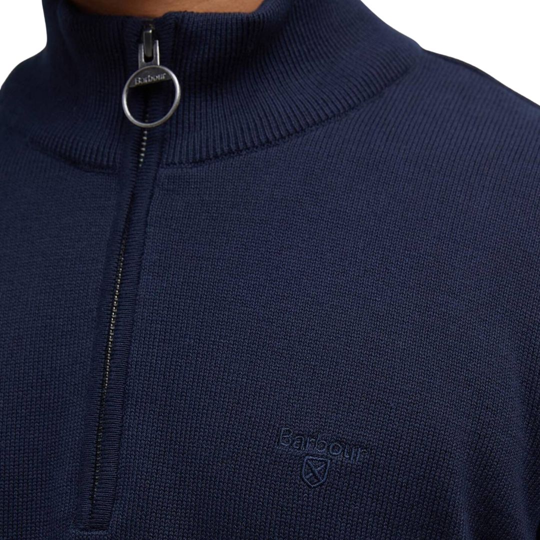Barbour Men's Cotton Quarter-Zip Jumper in Classic Navy