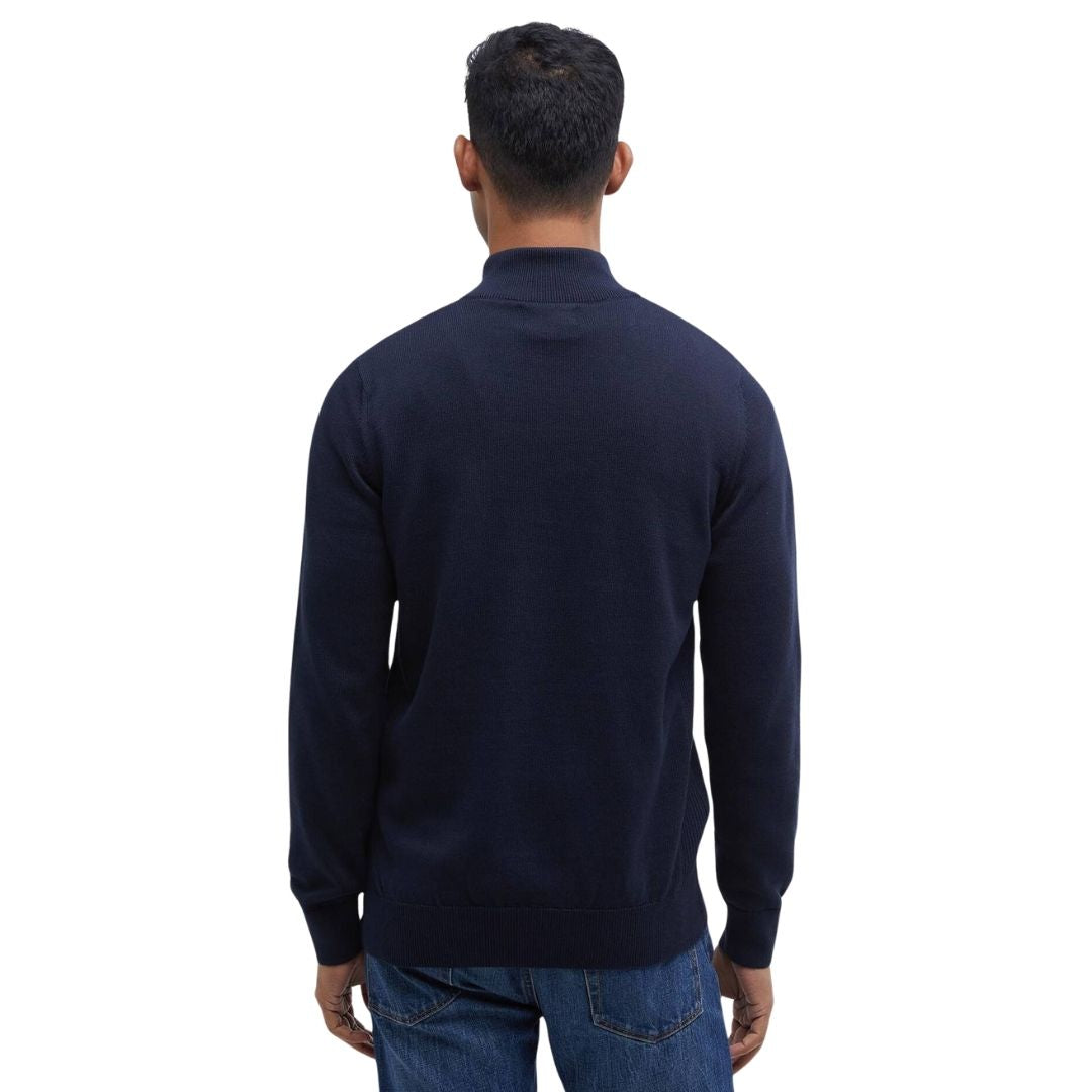 Barbour Men's Cotton Quarter-Zip Jumper in Classic Navy