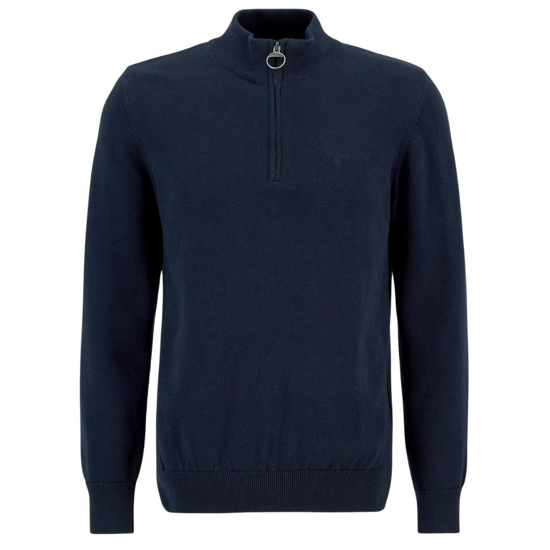 Barbour Men's Cotton Quarter-Zip Jumper in Classic Navy