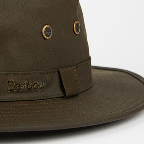 Barbour Men's Dawson Wax Safari Hat in Olive