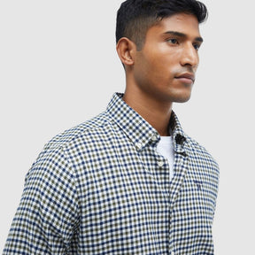 Barbour Men's Finkle Tailored Fit Gingham Shirt in Olive