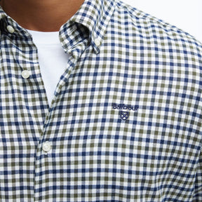 Barbour Men's Finkle Tailored Fit Gingham Shirt in Olive