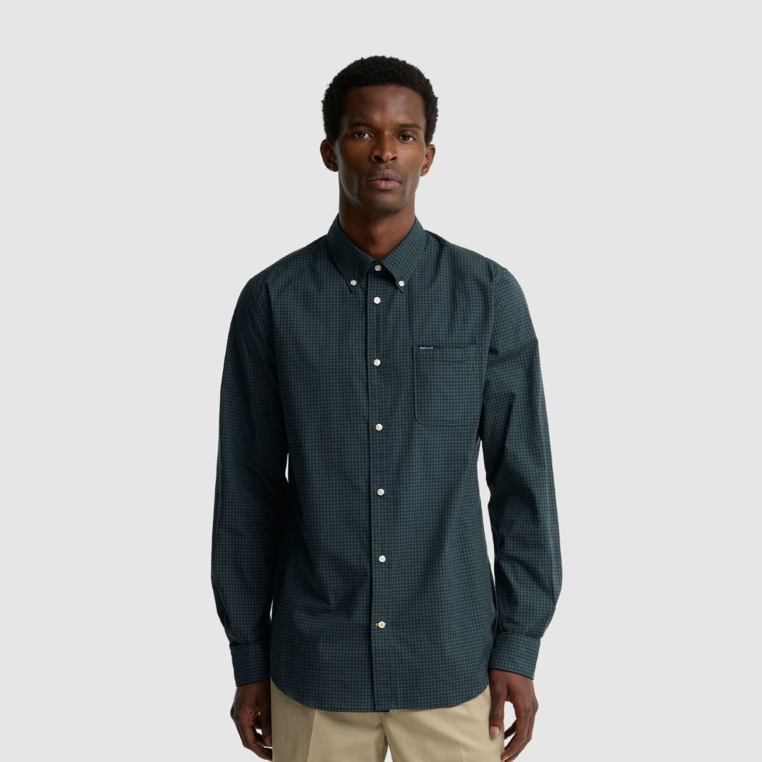 Barbour Men's Harbourwall Gingham Shirt in Green