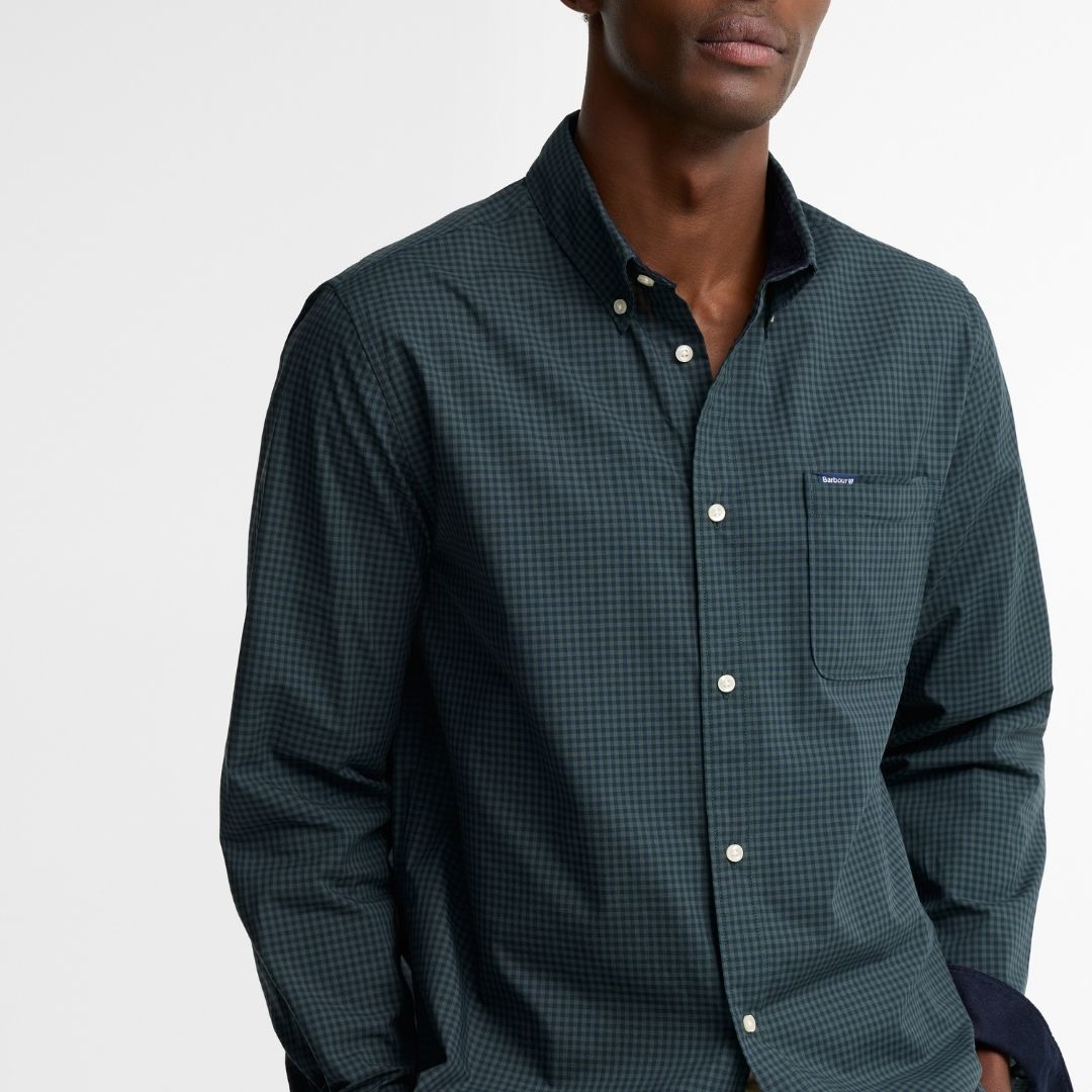 Barbour Men's Harbourwall Gingham Shirt in Green