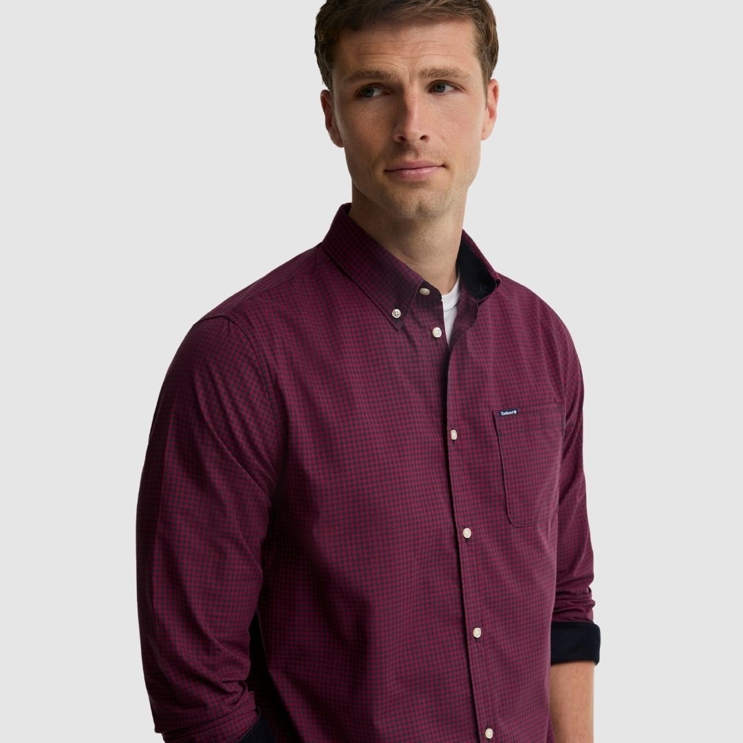 Barbour Men's Harbourwall Gingham Shirt in Red