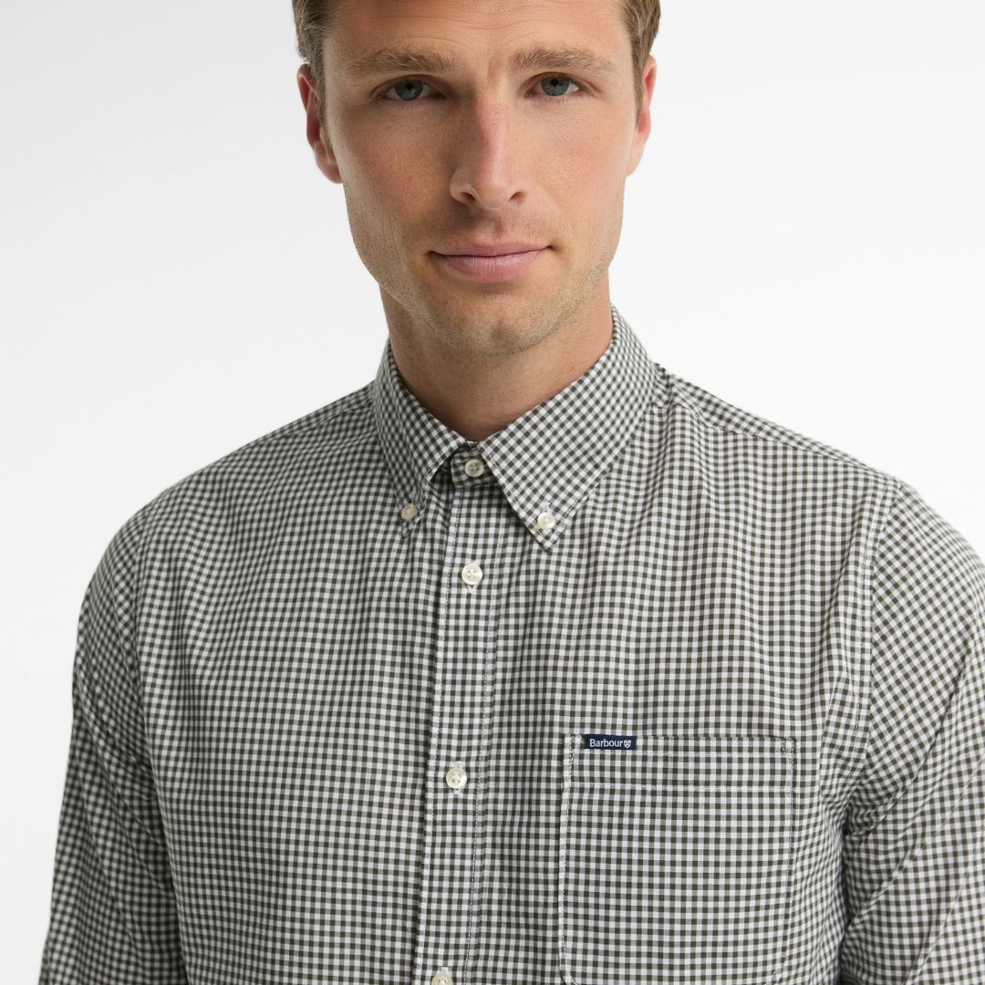 Barbour Men's Harbourwall Gingham Shirt in Sage