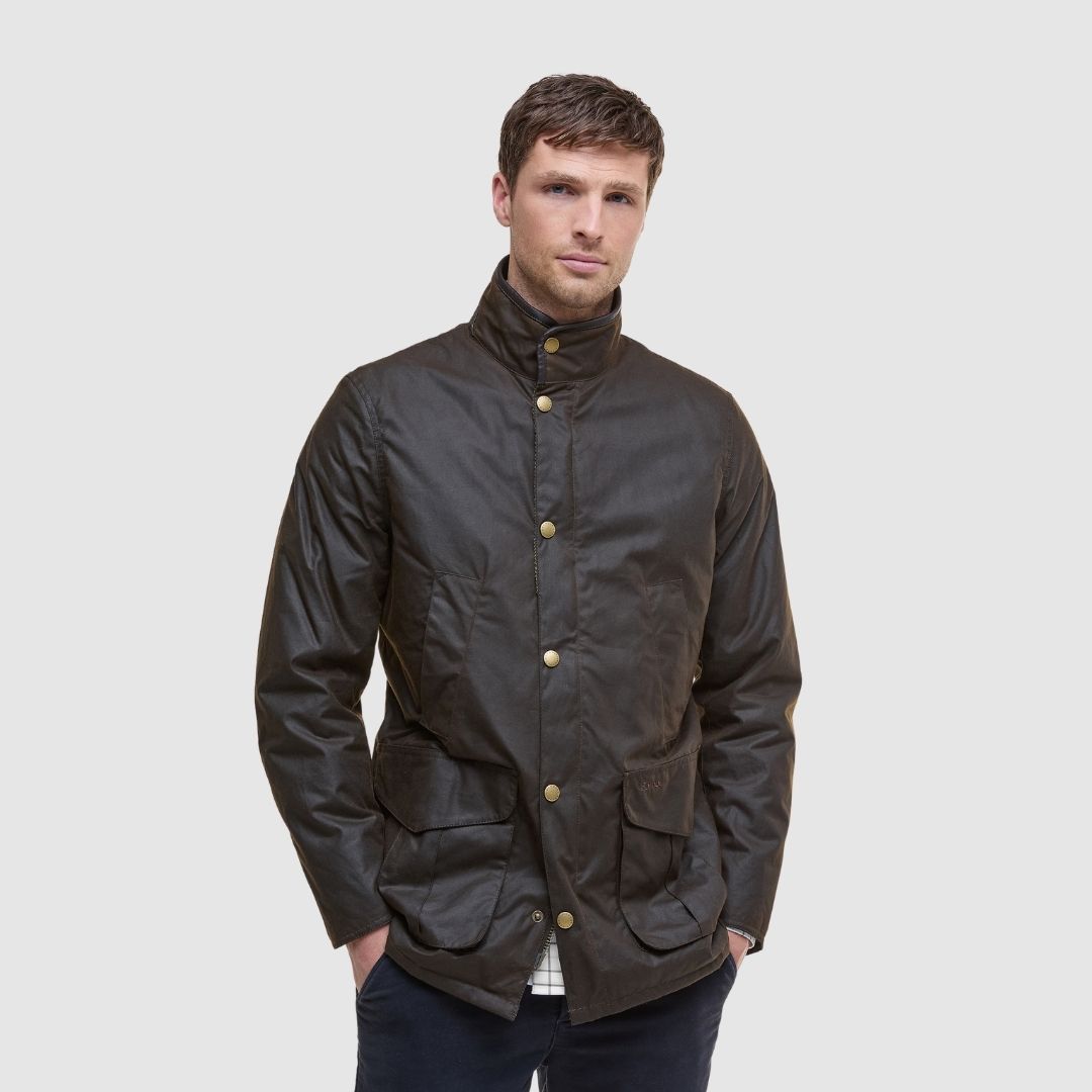 Barbour Men's Hereford Waxed Jacket in Olive