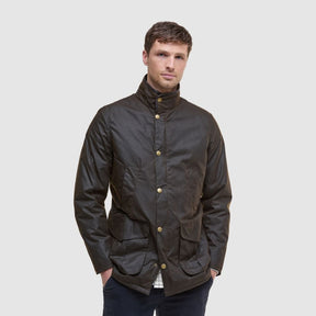 Barbour Men's Hereford Waxed Jacket in Olive