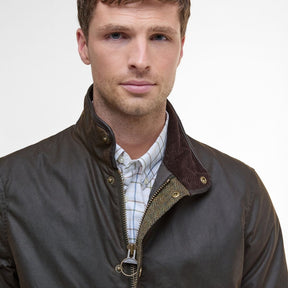 Barbour Men's Hereford Waxed Jacket in Olive