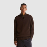 Barbour Men's Holden Half Zip Knit Jumper in Dark Oak