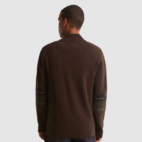 Barbour Men's Holden Half Zip Knit Jumper in Dark Oak