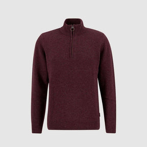 Barbour Men's Holden Half Zip Knit Jumper in Ruby Marl