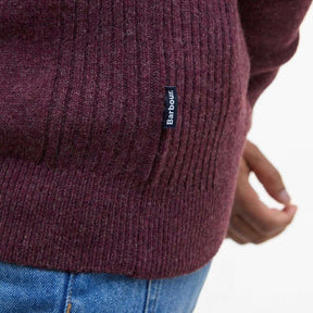 Barbour Men's Holden Half Zip Knit Jumper in Ruby Marl