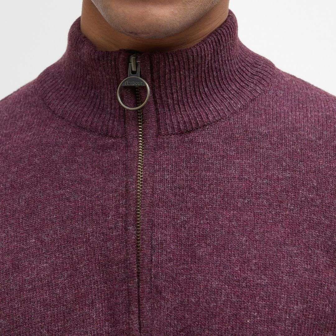 Barbour Men's Holden Half Zip Knit Jumper in Ruby Marl
