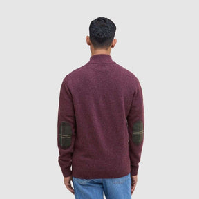 Barbour Men's Holden Half Zip Knit Jumper in Ruby Marl