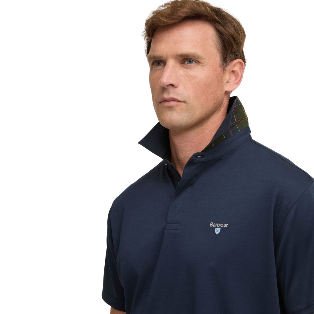 Barbour Men's Hylton Short-Sleeved Polo Shirt in Navy