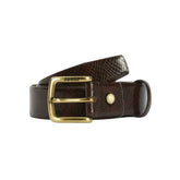 Barbour Men's Jaspar Leather Belt in Brown