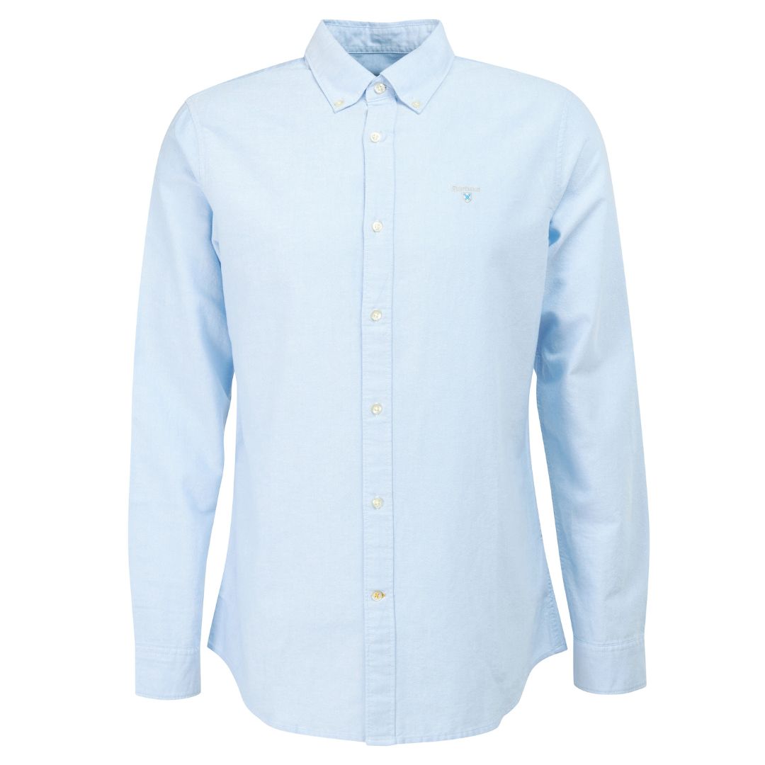 Barbour Men's Oxford Tailored Long-Sleeved Striped Shirt in Sky