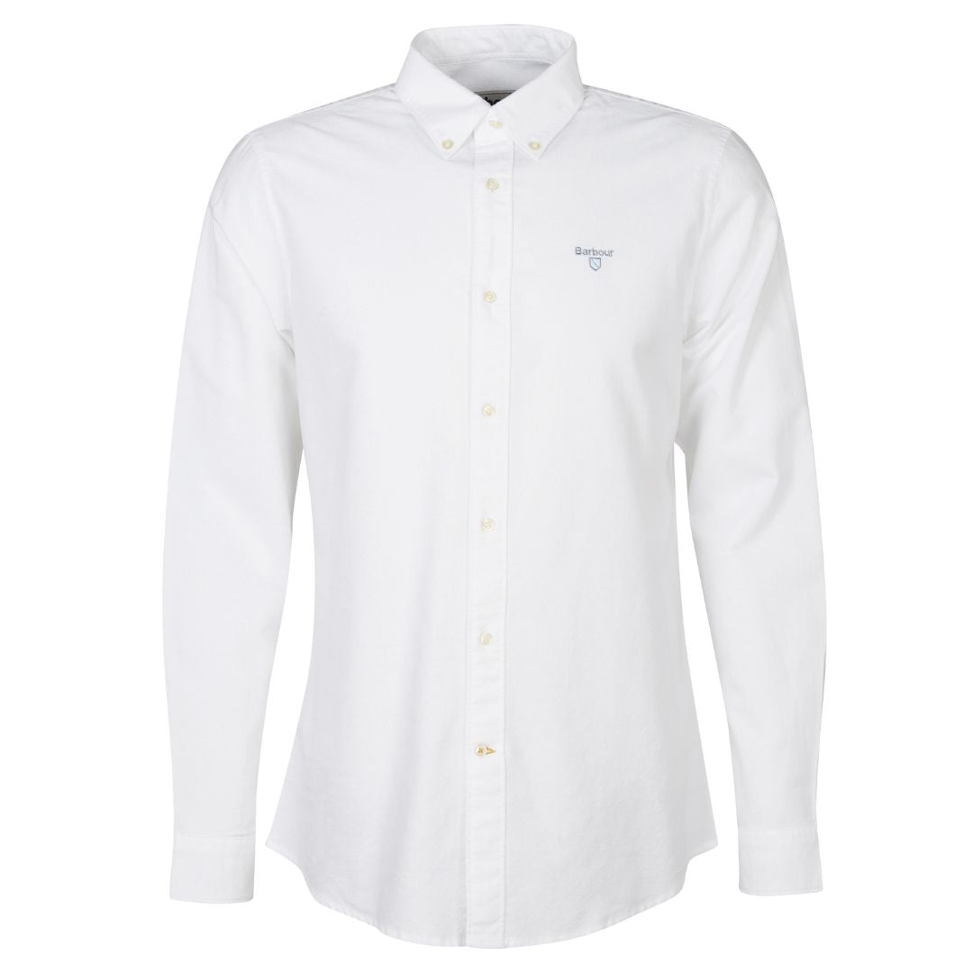 Barbour Men's Oxford Tailored Long-Sleeved Striped Shirt in White