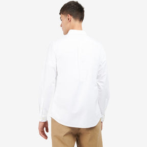 Barbour Men's Oxford Tailored Long-Sleeved Striped Shirt in White