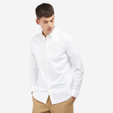 Barbour Men's Oxford Tailored Long-Sleeved Striped Shirt in White