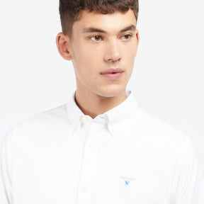 Barbour Men's Oxford Tailored Long-Sleeved Striped Shirt in White