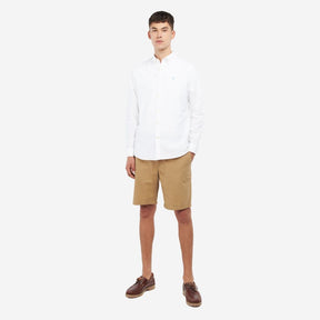 Barbour Men's Oxford Tailored Long-Sleeved Striped Shirt in White