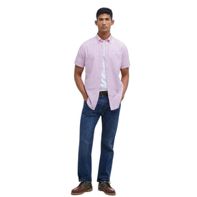 Barbour Men's Oxtown Oxford Tailored Short-Sleeved Shirt in Classic Pink