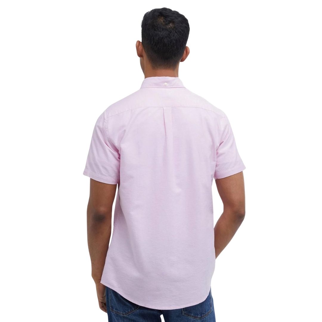 Barbour Men's Oxtown Oxford Tailored Short-Sleeved Shirt in Classic Pink