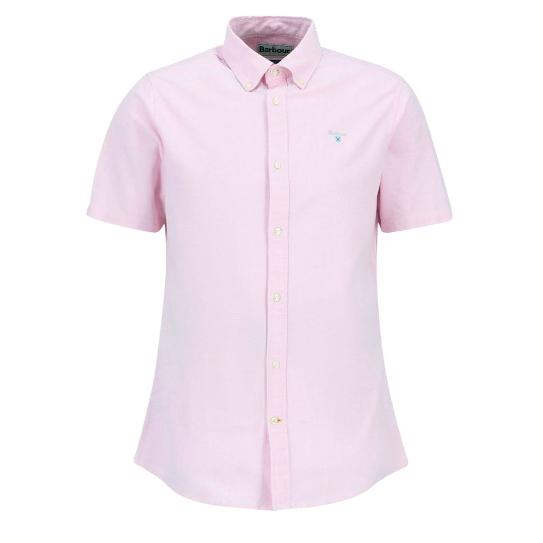 Barbour Men's Oxtown Oxford Tailored Short-Sleeved Shirt in Classic Pink