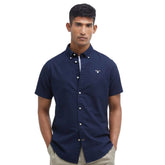 Barbour Men's Oxtown Oxford Tailored Short-Sleeved Shirt in Navy
