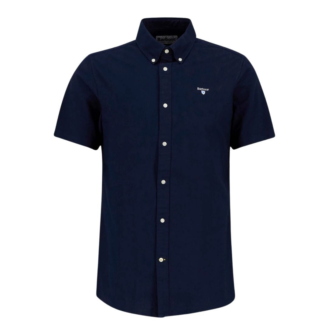 Barbour Men's Oxtown Oxford Tailored Short-Sleeved Shirt in Navy