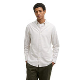 Barbour Men's Striped Oxford Tailored Long-Sleeved Shirt in Stone