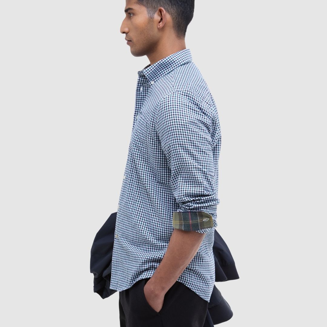Barbour Men's Padshaw Tailored Fit Gingham Shirt in Green