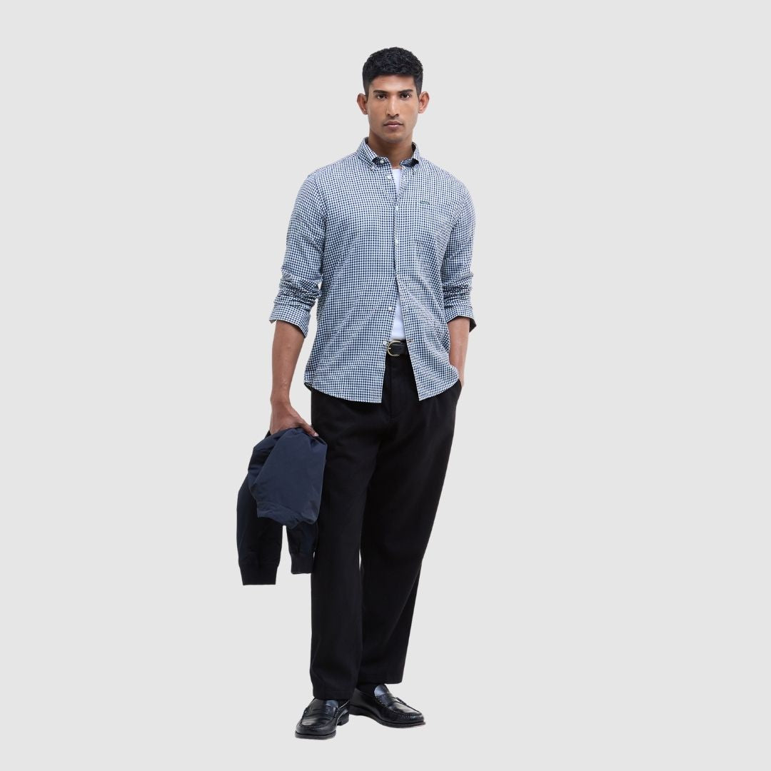 Barbour Men's Padshaw Tailored Fit Gingham Shirt in Green