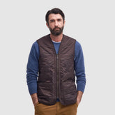 Barbour Men's Polarquilt Waistcoat in Dark Brown
