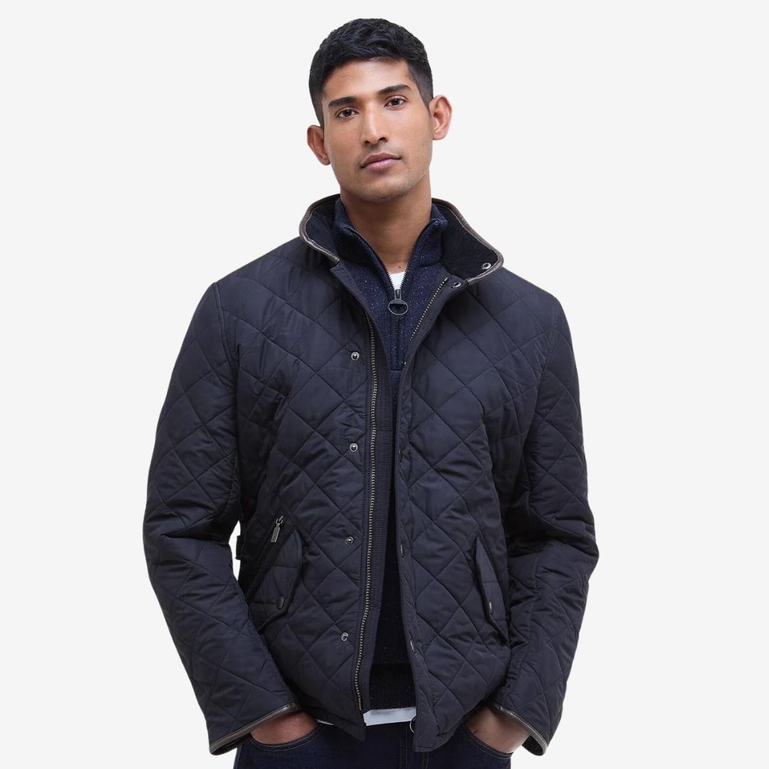Barbour Men's Powell Quilted Jacket in Classic Navy