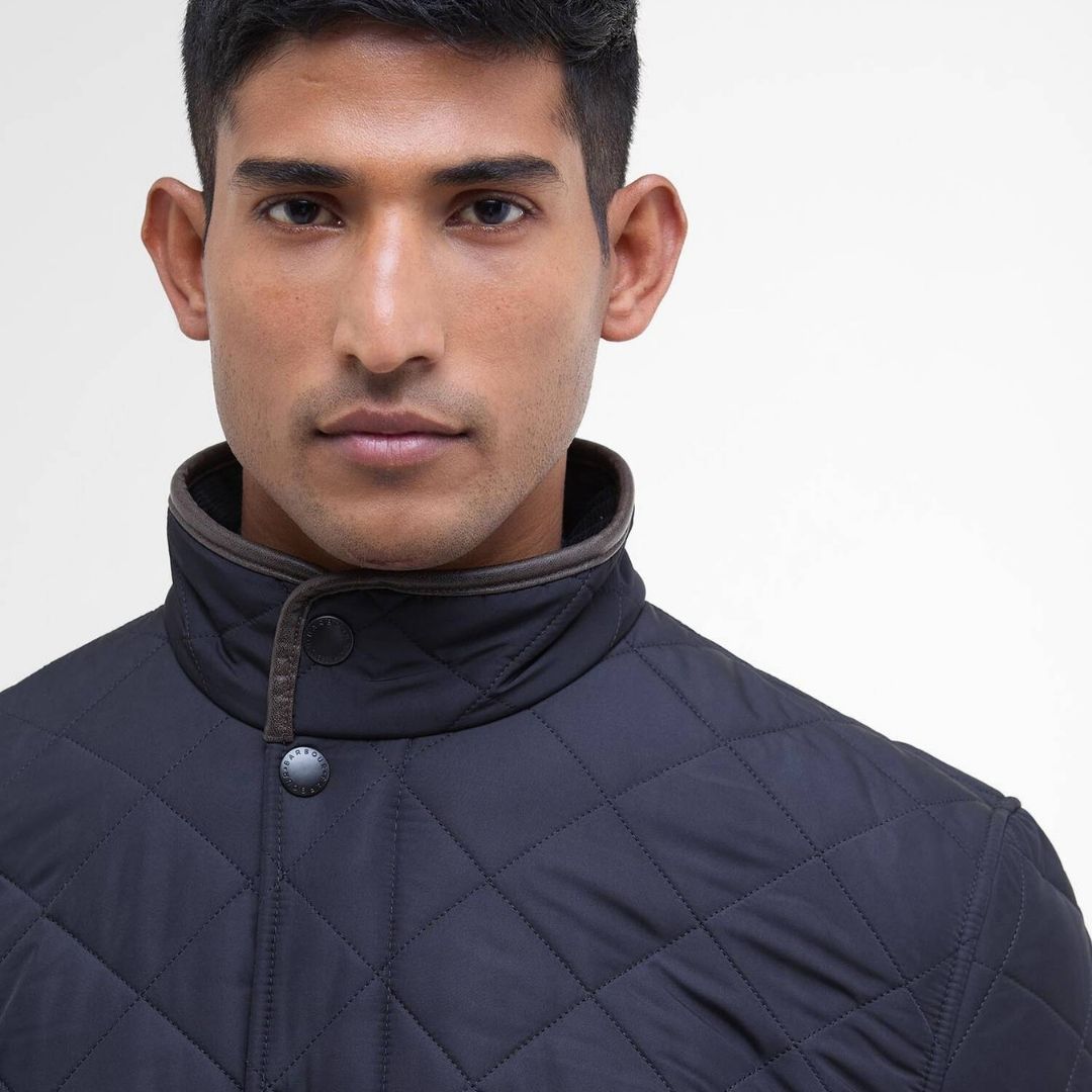 Barbour Men's Powell Quilted Jacket in Classic Navy