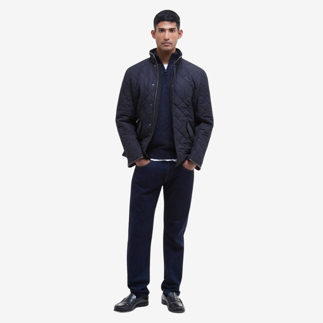 Barbour Men's Powell Quilted Jacket in Classic Navy