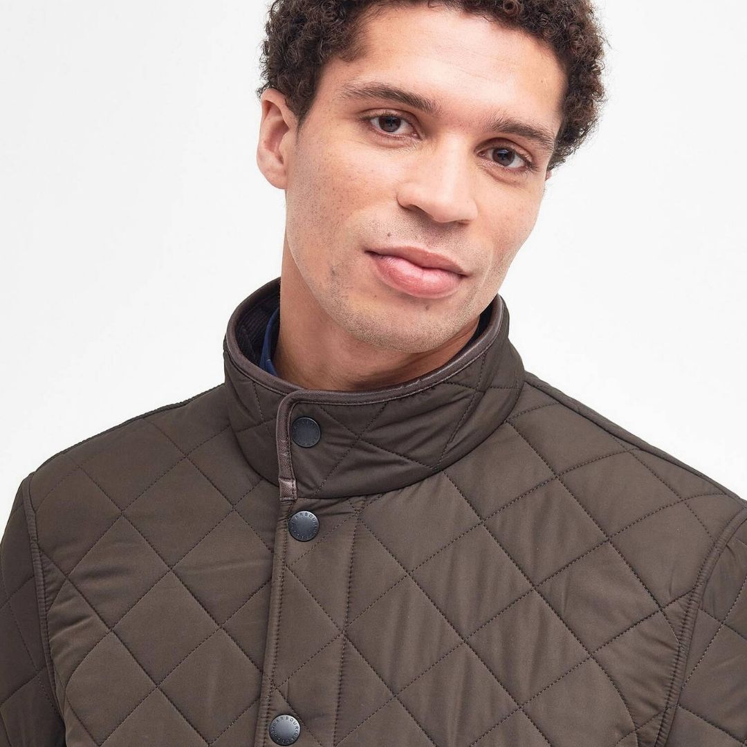 Barbour Men's Powell Quilted Jacket in Olive