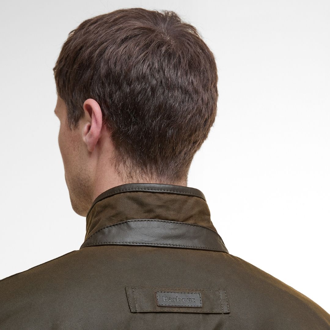 Barbour Men's Prestbury Waxed Jacket in Olive