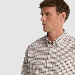 Barbour Men's Preston Tattersall Shirt in Dark Bordeaux