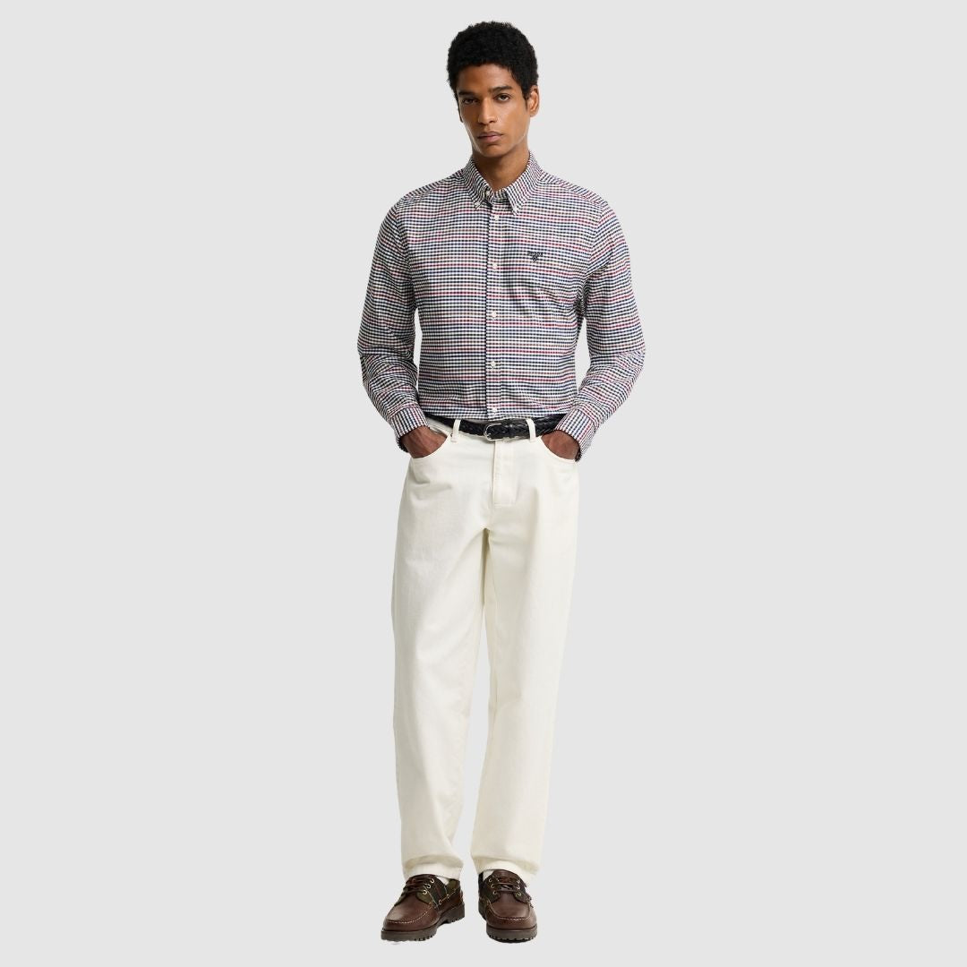 Barbour Men's Rickwood Gingham Shirt in Navy