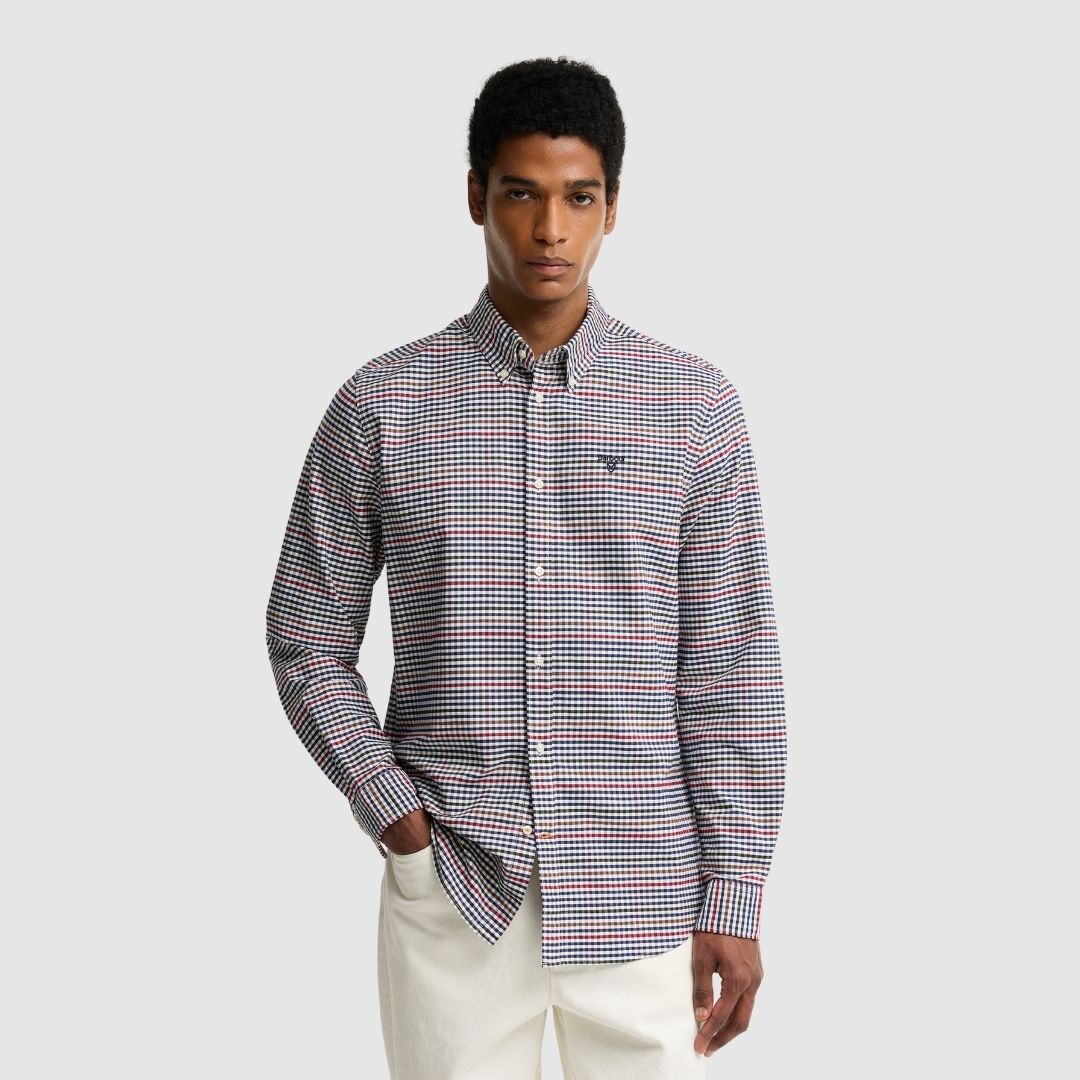 Barbour Men's Rickwood Gingham Shirt in Navy