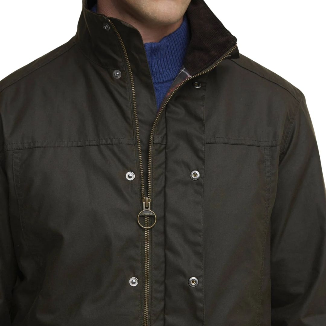 Barbour Men's Sander Wax Jacket in Olive
