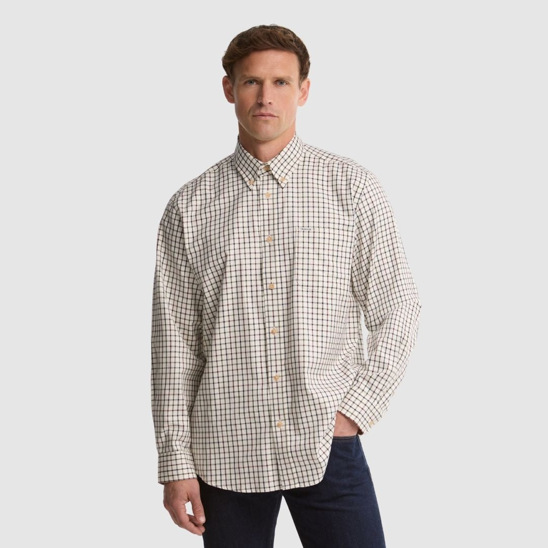 Barbour Men's Sport Tattersall Shirt in Bordeaux