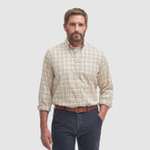 Barbour Men's Sport Tattersall Shirt in Red/Khaki