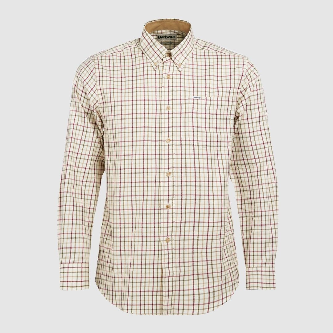 Barbour Men's Sport Tattersall Shirt in Red/Khaki