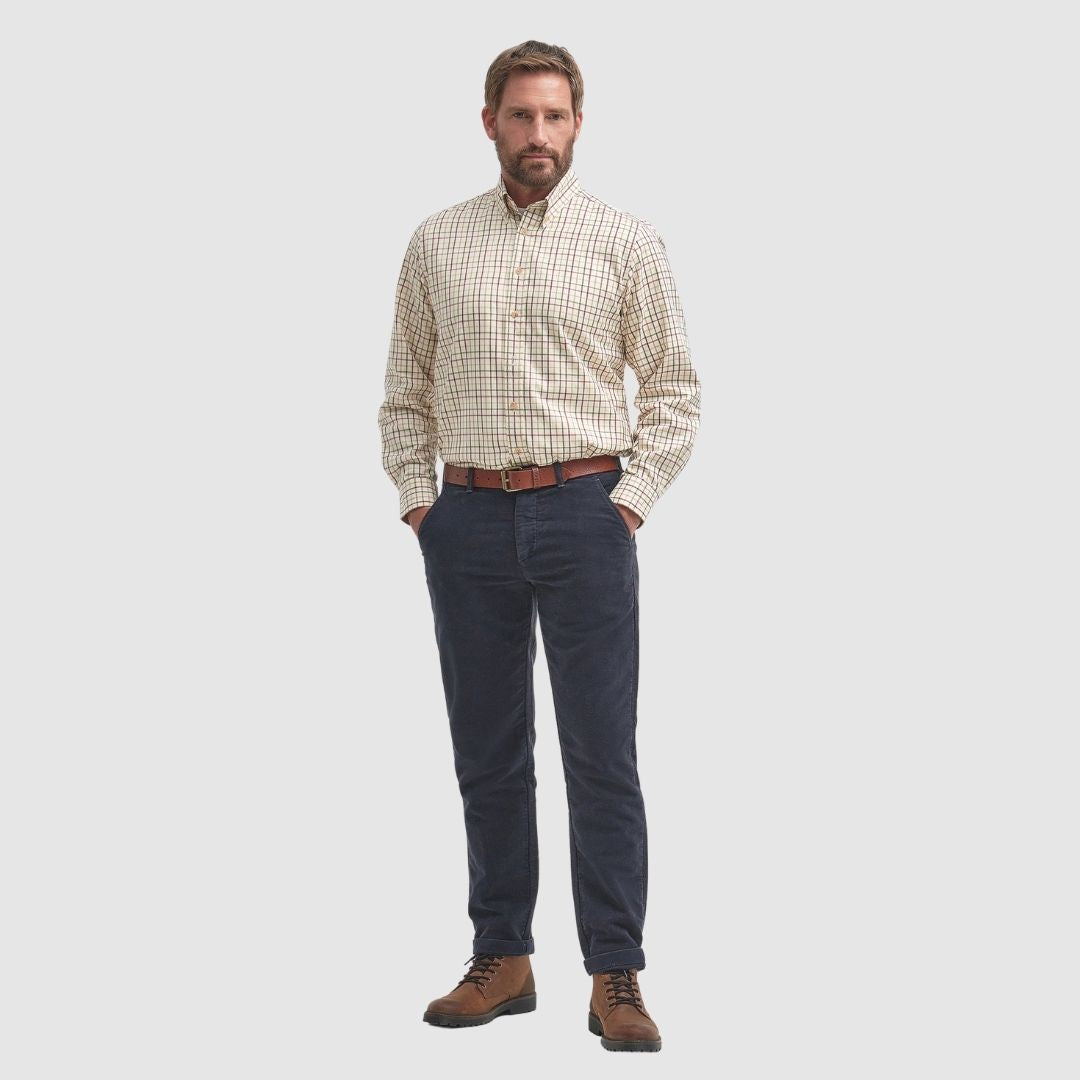 Barbour Men's Sport Tattersall Shirt in Red/Khaki