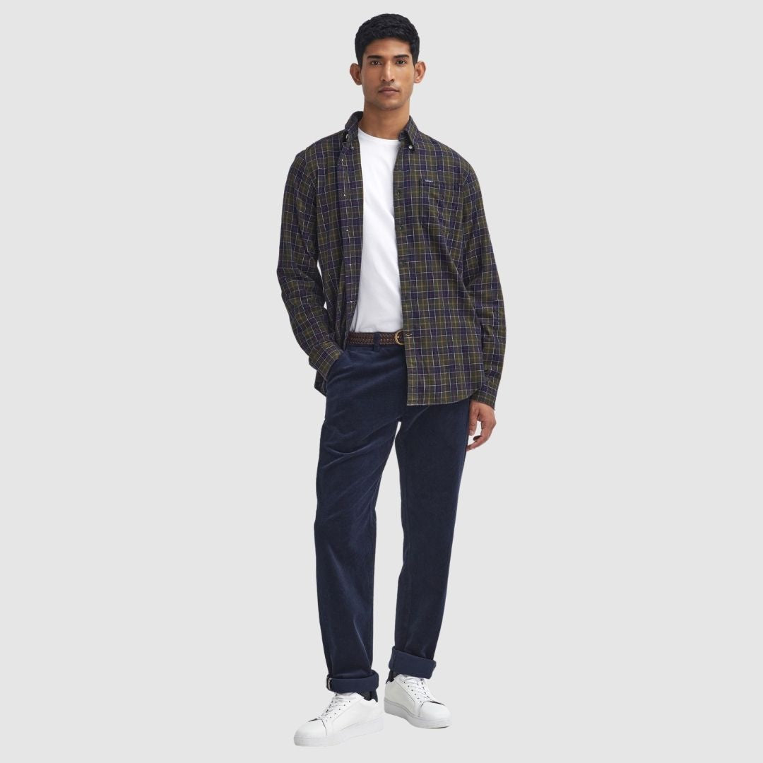 Barbour Men's Stretch Cord Tailored Fit Trouser in Navy
